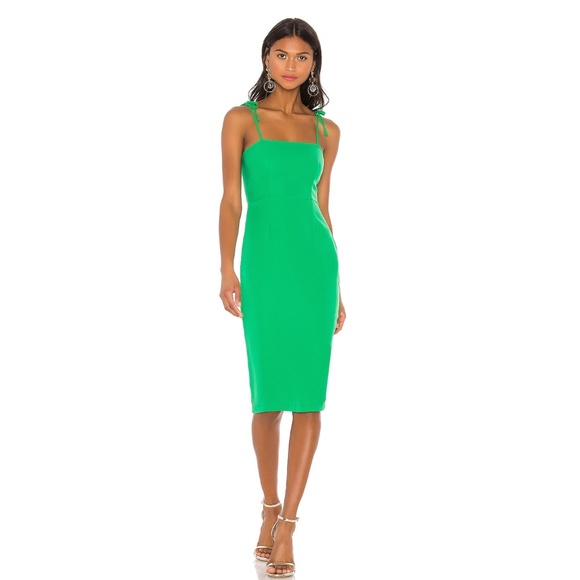 NEW Superdown Kendall Tie Strap Midi Dress Green M91 - Picture 1 of 6